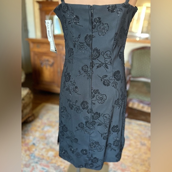 Vintage 1990’s La Belle Floral Velvet Sparkle Midi Dress NWT 7/8 - Picture 7 of 9